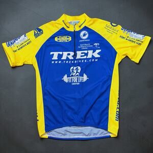 Squadra Team Division Cycling Shirt Yellow Blue Short Sleeve Quarter Zip XXL
